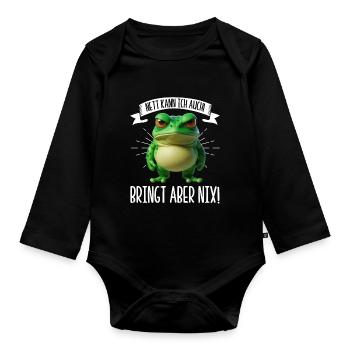 Je peux aussi être gentille ! Mais ça ne sert à rien ! Grenouille Frosch - Body Bébé bio manches longues - noir - Devant