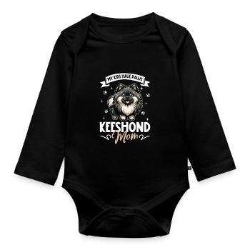 Wolfsspitz Mama - Baby Bio-Langarm-Body - Schwarz - Vorne