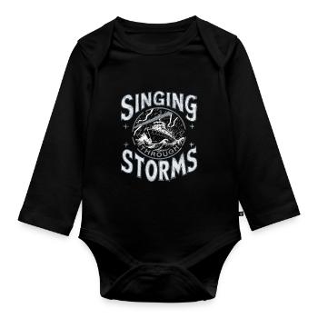 Sailors Sea Shanty Singing Ship Adventures - Baby Bio-Langarm-Body - Schwarz - Vorne