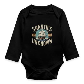 Sailors Sea Shanty Singing Ship Adventures - Organic Longsleeve Baby Bodysuit - black - Front