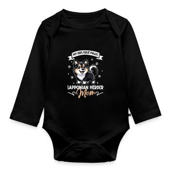 Renne de Laponie Chien Mama - Body Bébé bio manches longues - noir - Devant