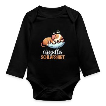 Chemise de nuit officielle Teckel Chien teckel - Body Bébé bio manches longues - noir - Devant