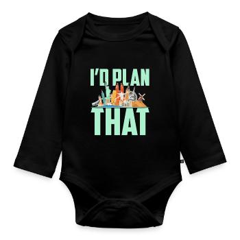 Tourism clerk Travel agency - Organic Longsleeve Baby Bodysuit - black - Front