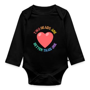 Two Heads are better than one Para Educator - Organic Longsleeve Baby Bodysuit - black - Front