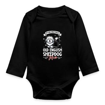 Bobtail Mom - Organic Longsleeve Baby Bodysuit - black - Front