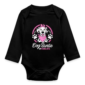 Chien Dalmatien Tante Pour La Vie - Body Bébé bio manches longues - noir - Devant