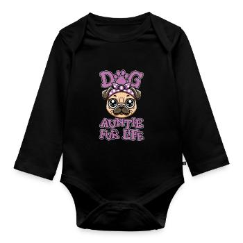 Carlin Chien Chien Tante Pour La Vie - Body Bébé bio manches longues - noir - Devant