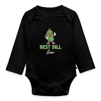 Bester Dill Aller Zeiten, Eingelegtes, - Baby Bio-Langarm-Body - Schwarz - Vorne