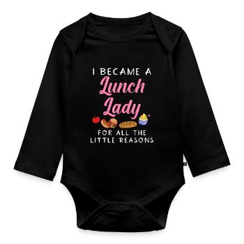 Ich wurde eine Lunch Lady aus all den kleinen Grün - Baby Bio-Langarm-Body - Schwarz - Vorne