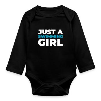 Nageuse Juste Une Fille Nageuse - Body Bébé bio manches longues - noir - Devant