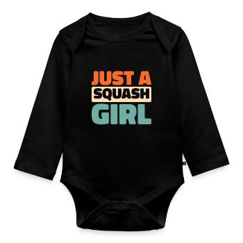 Squash juste une fille de squash - Body Bébé bio manches longues - noir - Devant