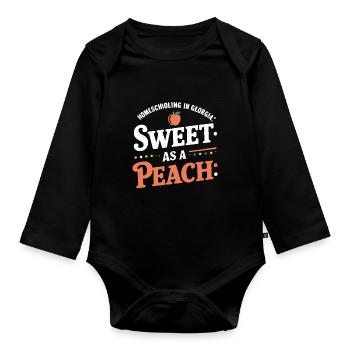 Georgia Homeschool Mom Life in Peach State - Organic Longsleeve Baby Bodysuit - black - Front