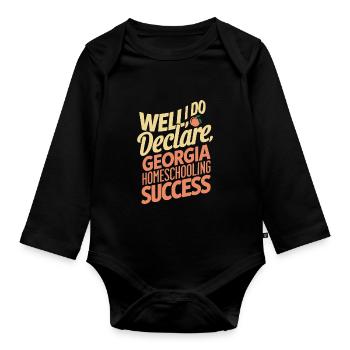 Georgia Homeschool Mom Life in Peach State - Organic Longsleeve Baby Bodysuit - black - Front