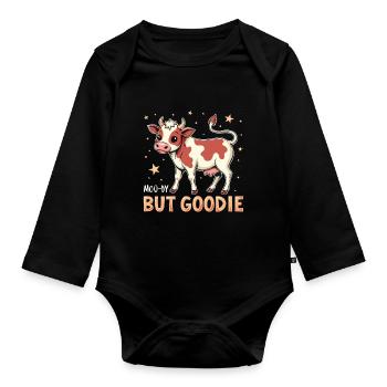 Cows Moo Cow Moo Cattle Dairy Cow Dairy Farmer - Organic Longsleeve Baby Bodysuit - black - Front