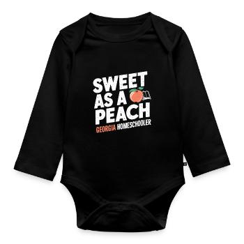 Georgia Homeschool Mom Life in Peach State - Organic Longsleeve Baby Bodysuit - black - Front