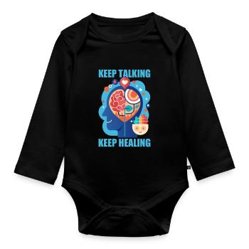 Depression Help - Mental Breakdown - Organic Longsleeve Baby Bodysuit - black - Front