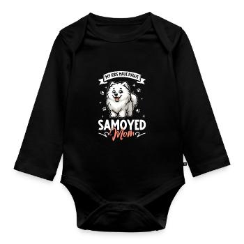 Samojede Mama - Baby Bio-Langarm-Body - Schwarz - Vorne