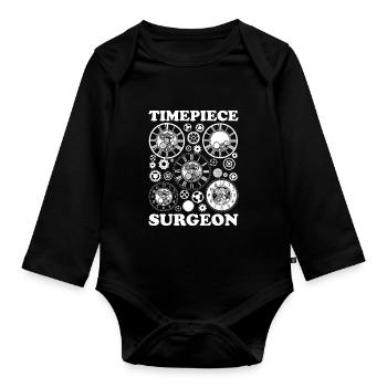Horloger Horloger Horologues - Body Bébé bio manches longues - noir - Devant
