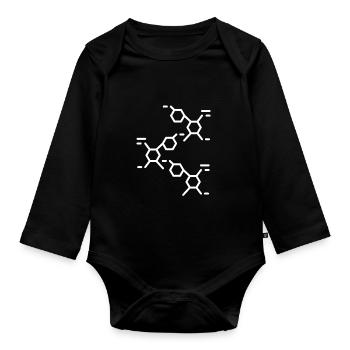 Neurones Chimie Science Tableau périodique Laboratoire - Body Bébé bio manches longues - noir - Devant
