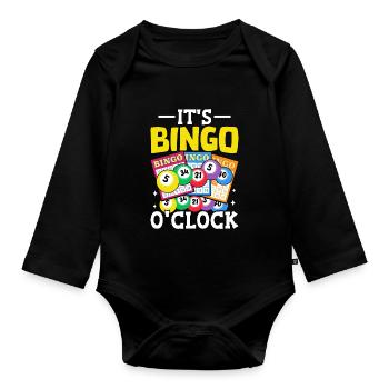 It's Bingo O'clock Funny Bingo Night Casino - Organic Longsleeve Baby Bodysuit - black - Front