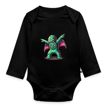 Drôle Dansant Cthulhu Tentacule Créature - Body Bébé bio manches longues - noir - Devant