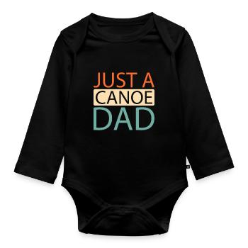 Canoë Canoéiste Juste un papa canoë - Body Bébé bio manches longues - noir - Devant