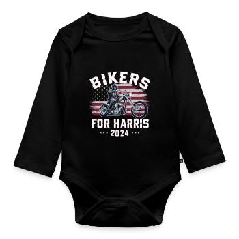 Bikers For Harris Kamala 2024 - Baby Bio-Langarm-Body - Schwarz - Vorne