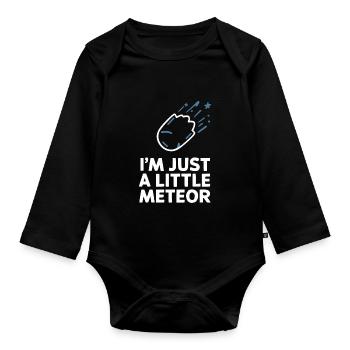 Stargazing And Meteor Shower Enthusiast - Baby Bio-Langarm-Body - Schwarz - Vorne