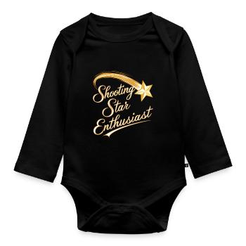 Stargazing And Meteor Shower Enthusiast - Baby Bio-Langarm-Body - Schwarz - Vorne