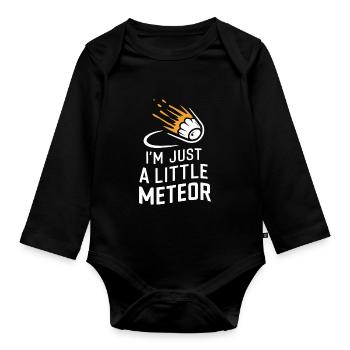 Stargazing And Meteor Shower Enthusiast - Baby Bio-Langarm-Body - Schwarz - Vorne