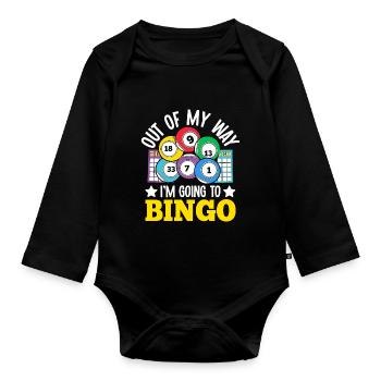 Hors de mon chemin, je vais au bingo Jeux d’argent drôles - Body Bébé bio manches longues - noir - Devant