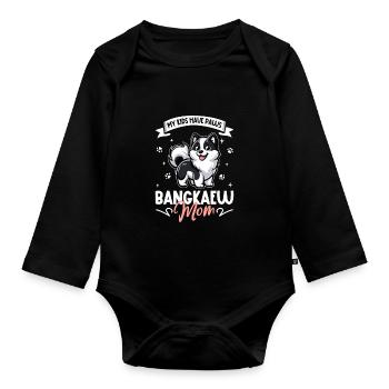 Thai Bangkaew Dog Mama - Baby Bio-Langarm-Body - Schwarz - Vorne