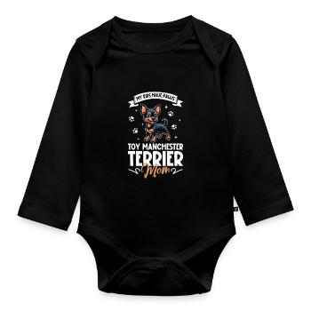 Manchester Terrier Mom - Organic Longsleeve Baby Bodysuit - black - Front