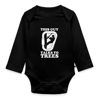 Arborist Baumpfleger Baumkletterer Baumklettern - Baby Bio-Langarm-Body - Schwarz - Vorne