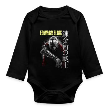 Edward Elric Fanart Fullmetal Alchemist 2001 - Organic Longsleeve Baby Bodysuit - black - Front
