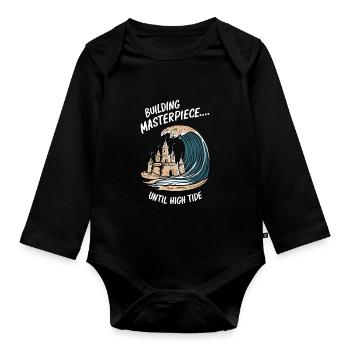 Creative Sandcastles Art on the Beach | Sculptures - Organic Longsleeve Baby Bodysuit - black - Front