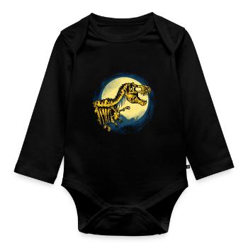 Halloween Kostüm Kürbis Scary Spooky Horror Party - Baby Bio-Langarm-Body - Schwarz - Vorne