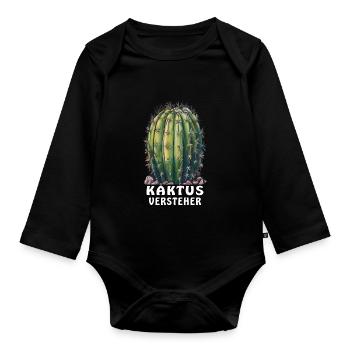 CACTUS UNDERSTANDER - Organic Longsleeve Baby Bodysuit - black - Front