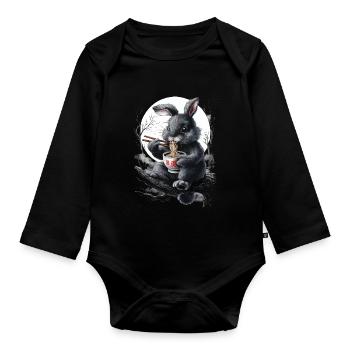Hase - Baby Bio-Langarm-Body - Schwarz - Vorne