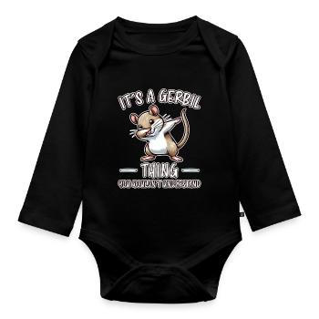 Dabbing Gerbil Dire Racing Rat Gerbil Cadeau - Body Bébé bio manches longues - noir - Devant
