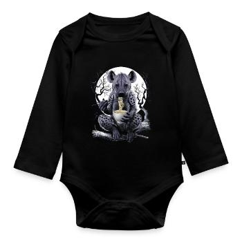Hyäne - Baby Bio-Langarm-Body - Schwarz - Vorne