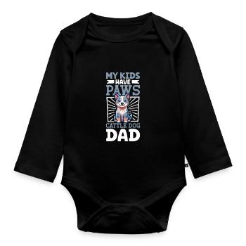 Papa australien de chien de bovin - Body Bébé bio manches longues - noir - Devant