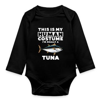 Thunfisch - Baby Bio-Langarm-Body - Schwarz - Vorne