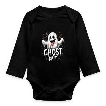 Ghost Bait Halloween Geist Gespenst Geister - Organic Longsleeve Baby Bodysuit - black - Front