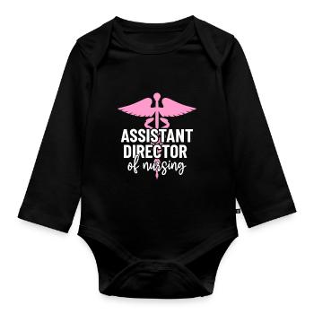 Directrice adjointe des soins infirmiers Funny ADON Nurse - Body Bébé bio manches longues - noir - Devant
