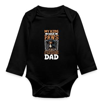 Austrian Black and Tan Hound Papa - Organic Longsleeve Baby Bodysuit - black - Front