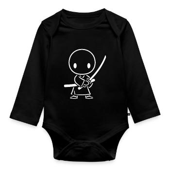 iaido - Body Bébé bio manches longues - noir - Devant