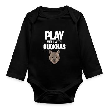 Jouez bien avec Lover Australian de Qoukka - Body Bébé bio manches longues - noir - Devant