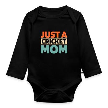 Cricket Just A Cricket Mom - Organic Longsleeve Baby Bodysuit - black - Front
