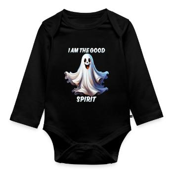 I AM THE GOOD SPIRIT - Organic Longsleeve Baby Bodysuit - black - Front
